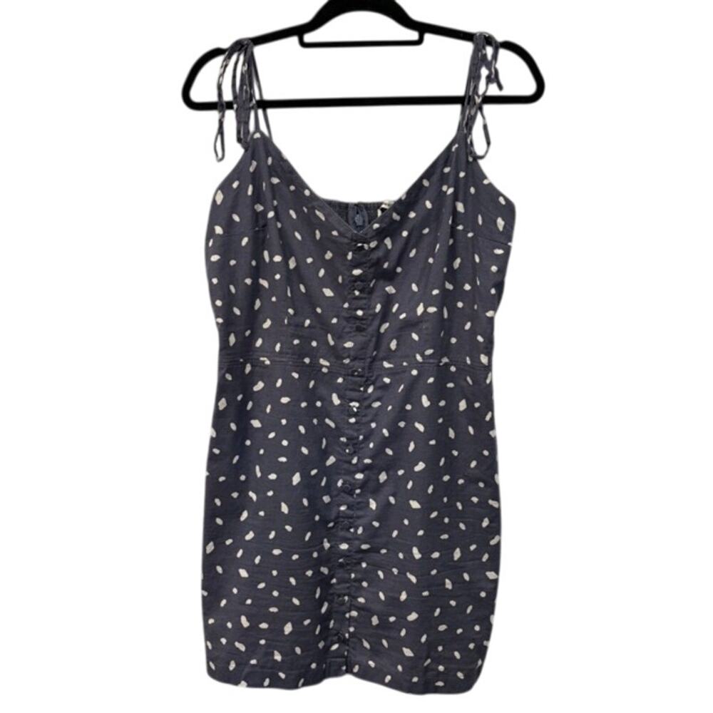 Abercrombie & Fitch Polka Dot Dress‎ Women XL Button Up Tie Straps